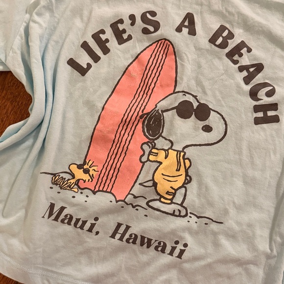 Peanuts Light Blue Snoopy Surf Tee - Picture 2 of 3